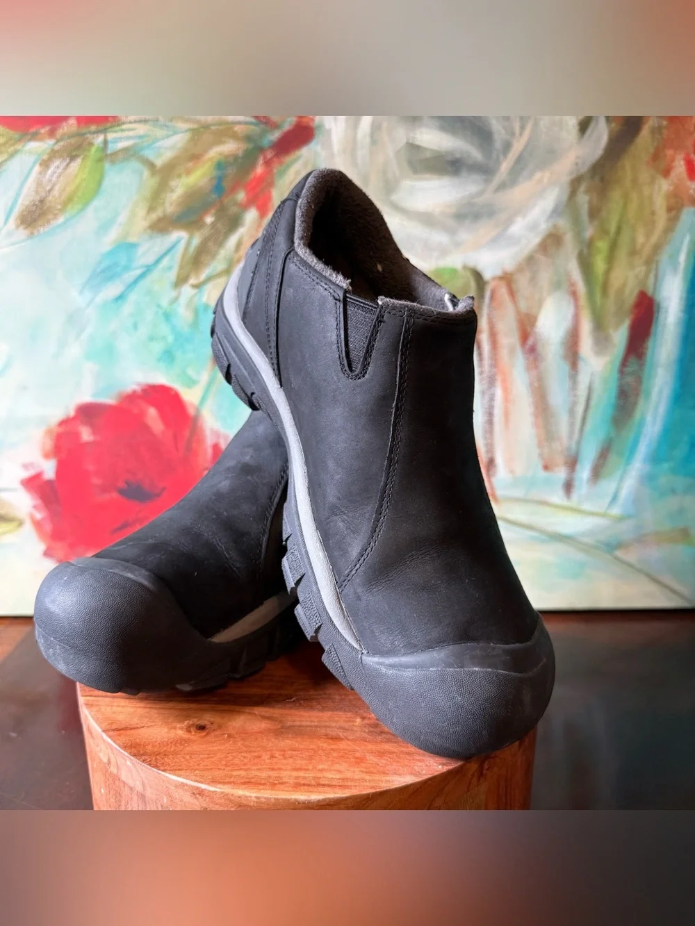 Keen Brixen Low Men 8.5 Slip On Waterproof Insulated 200G Black Leather Shoes